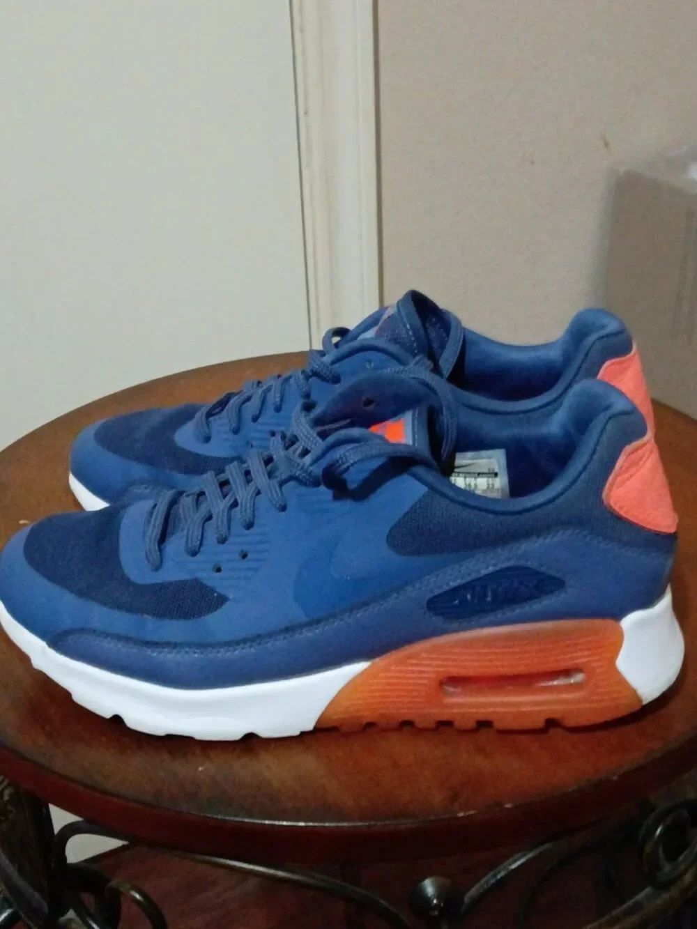 Nike Air Max 90 Ultra Essential Shoes Women Size 6 724981-400 Blue Orange - Picture 8 of 13